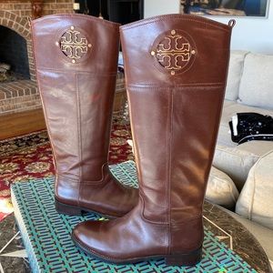 Tory Burch Almond Kierman Leather Logo Boot 7
